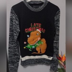 American Stitch Christmas Sweater Dinosaur EUC